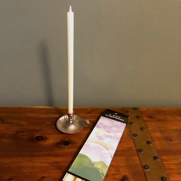 Elements 10-Inch Straight Candles, Set of 6, CREAM COLOR Pencil thin tapers - Picture 2 of 4